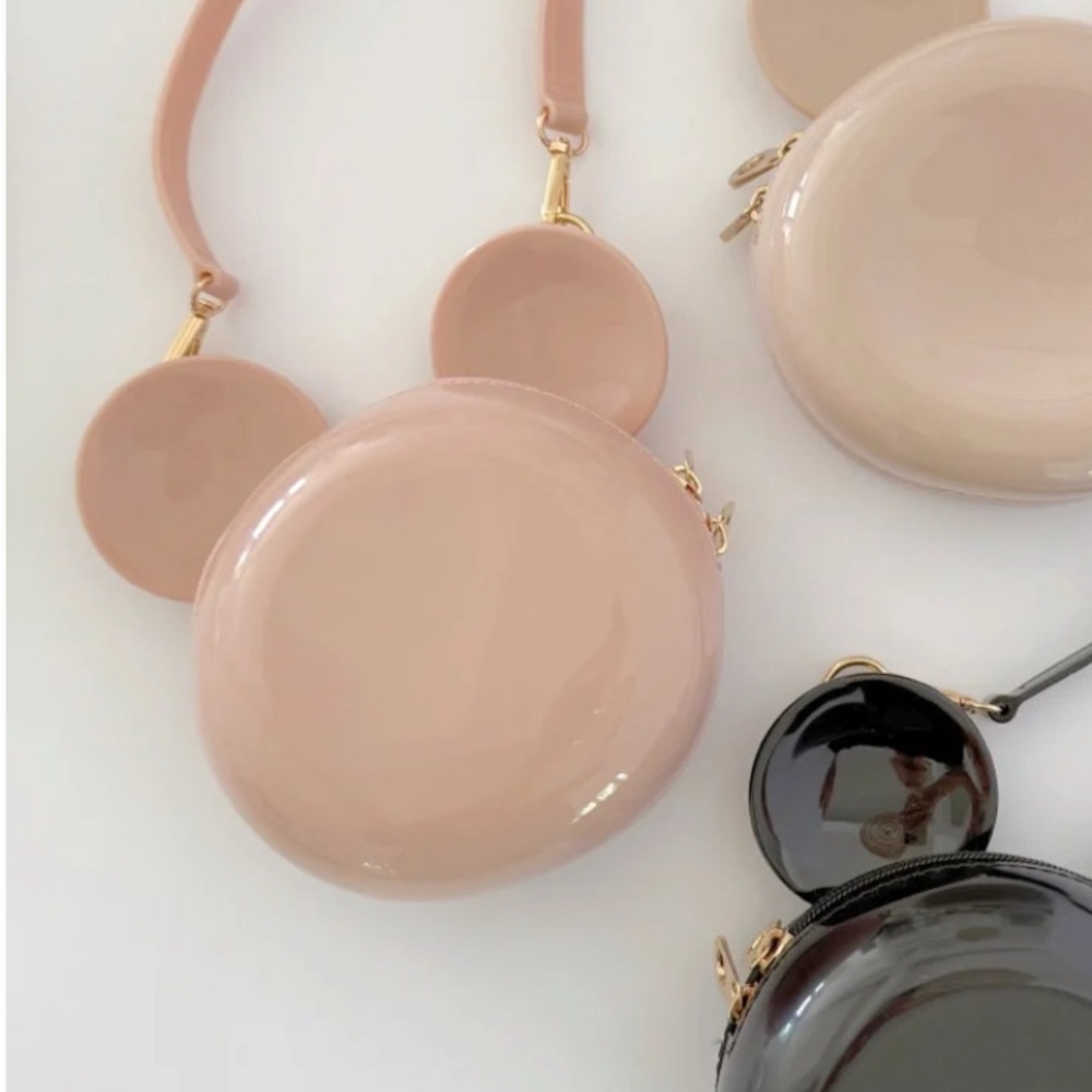 Mickey Mouse Ear Jelly Crossbody Bag - blush pink
